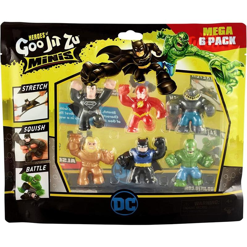 Mega Pack c/ 6 Boneco Elástico Heroes of Goo Jit Zu Minis - 6 cm